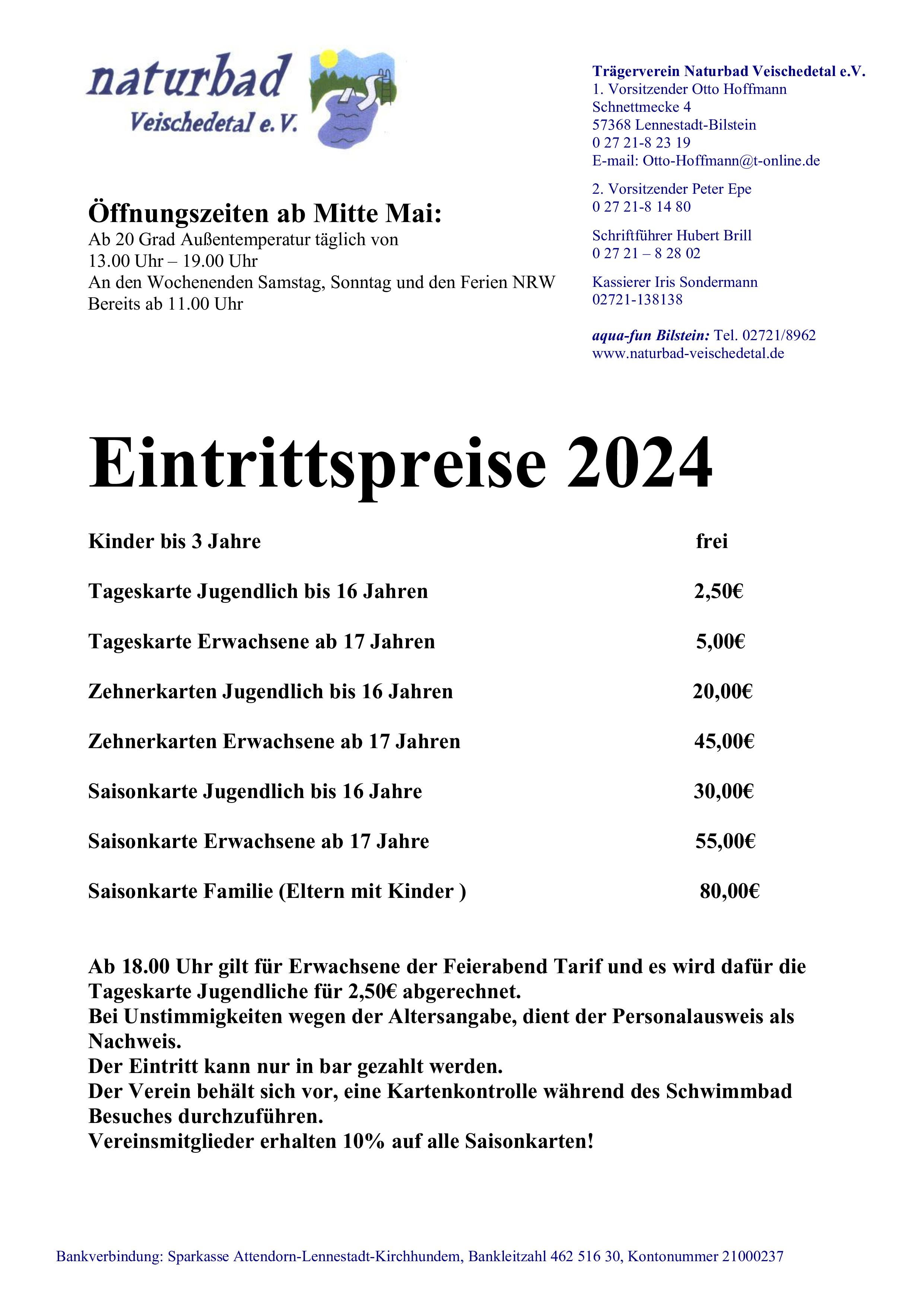 Eintrittspreise 2024